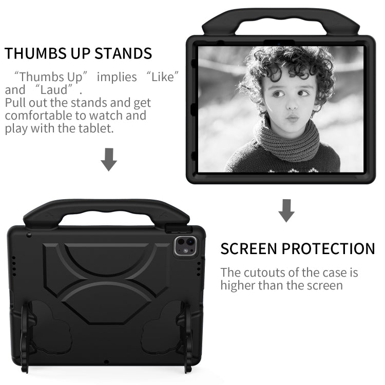 For iPad Air 13 2025 / 2024 Children EVA Shockproof Tablet Case with Thumb Bracket(Black)