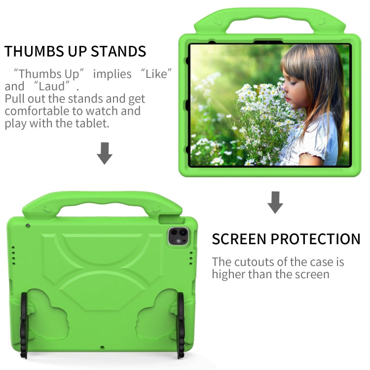 For iPad Air 13 2025 / 2024 Children EVA Shockproof Tablet Case with Thumb Bracket(Green) - iPad Air 13 2025 / 2024 Cases by PMC TechLife | Online Shopping South Africa | PMC TechLife | Buy Now Pay Later Mobicred