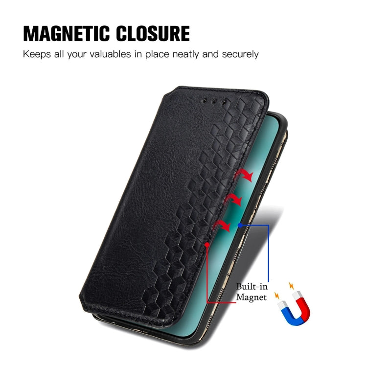 For Huawei Pura 70 Pro Cubic Grid Pressed Magnetic Leather Phone Case(Black) - free shipping - PMC Jewellery - Order now!