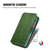 For Huawei Pura 70 Pro+ Cubic Grid Pressed Magnetic Leather Phone Case(Green)
