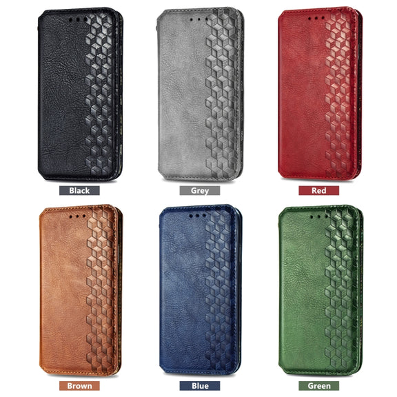 For Huawei Pura 70 Pro Cubic Grid Pressed Magnetic Leather Phone Case(Gray)