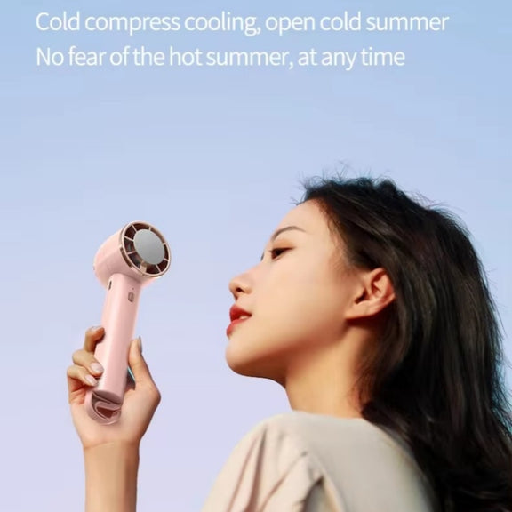 CL02 Outdoor Summer Cooler Cooling Effect Handheld Fan USB Semiconductor Fan(Pink)