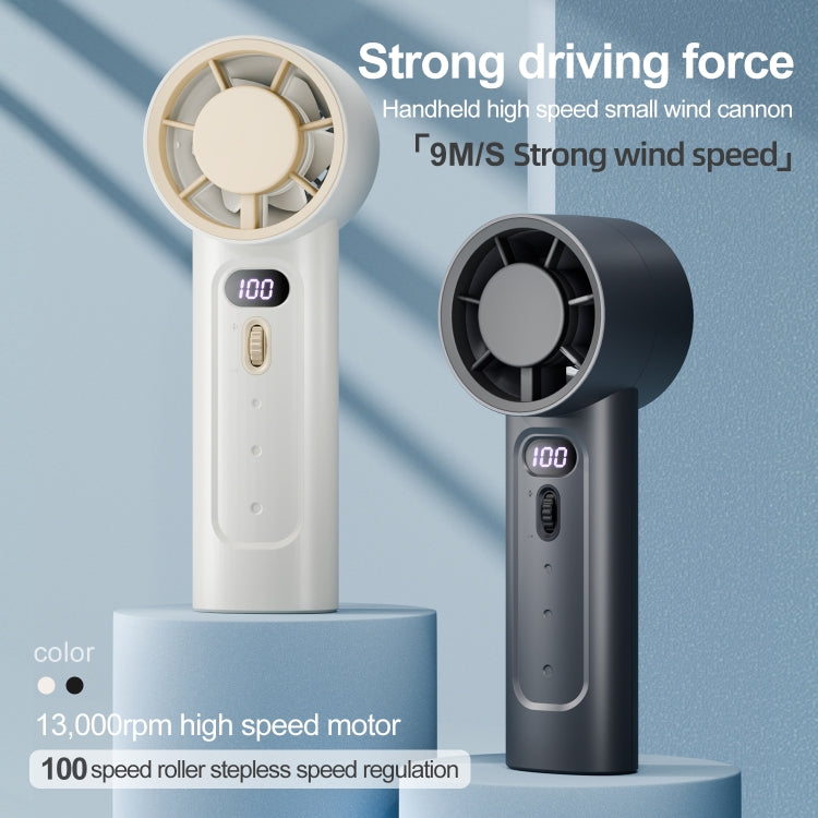 FC1 100 Wind Speed Levels Summer Cooler Desktop Fan Turbine Handheld Fan(Black)