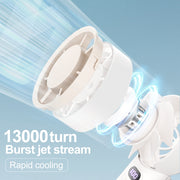 FC1 100 Wind Speed Levels Summer Cooler Desktop Fan Turbine Handheld Fan(Black)