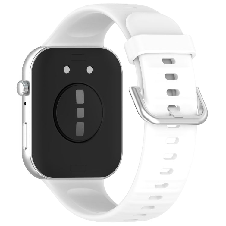For Huawei Watch Fit3 Silicone Soft Watch Band + Clear Watch Protective Case Set(White)