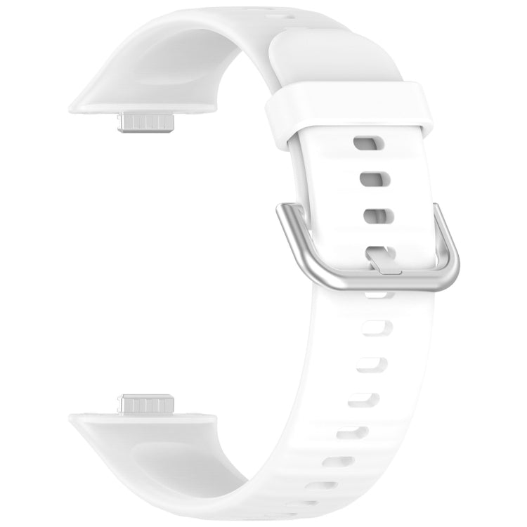 For Huawei Watch Fit3 Silicone Soft Watch Band + Clear Watch Protective Case Set(White)