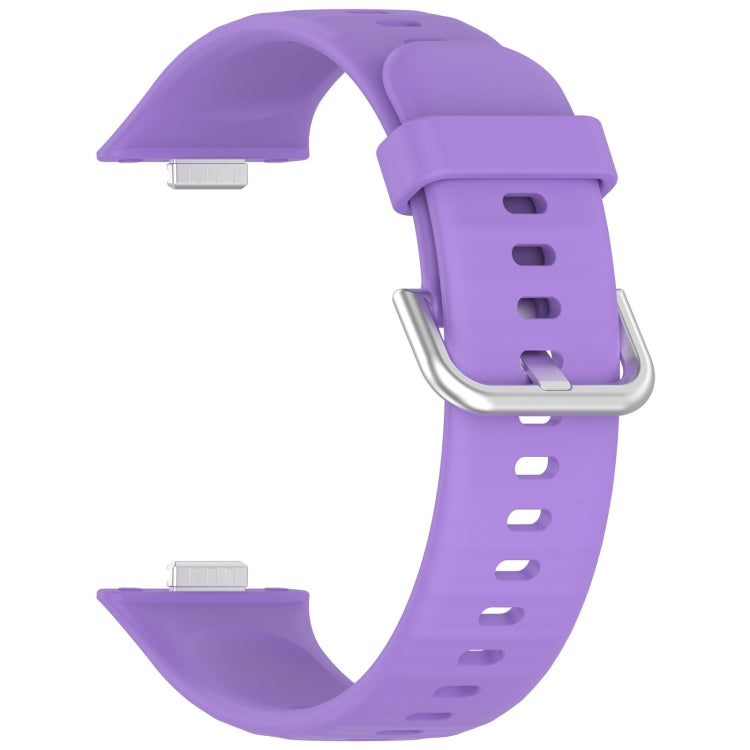 For Huawei Watch Fit3 Silicone Soft Watch Band + Clear Watch Protective Case Set(Lilac Purple)