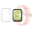 For Huawei Watch Fit3 Silicone Soft Watch Band + Clear Watch Protective Case Set(Pink) - free shipping - PMc TechLife - Order now!