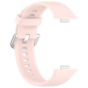 For Huawei Watch Fit3 Silicone Soft Watch Band + Clear Watch Protective Case Set(Pink)