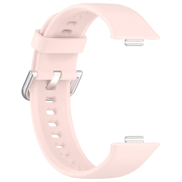 For Huawei Watch Fit3 Silicone Soft Watch Band + Clear Watch Protective Case Set(Pink)