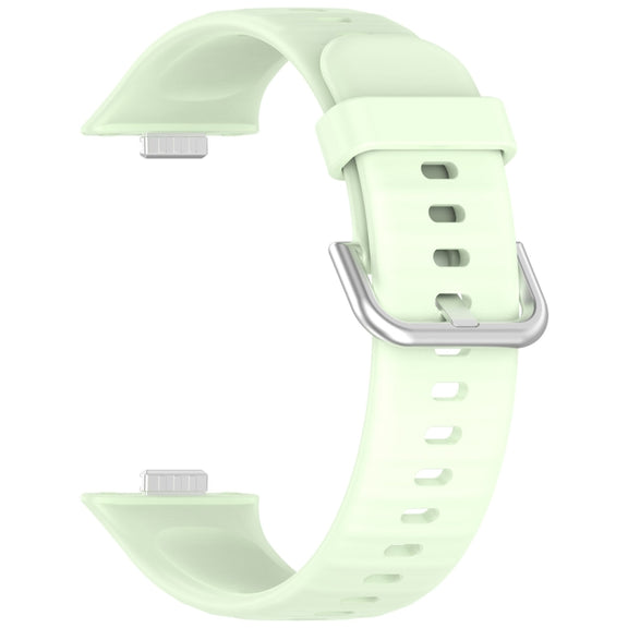For Huawei Watch Fit3 Silicone Soft Watch Band + Clear Watch Protective Case Set(Green)