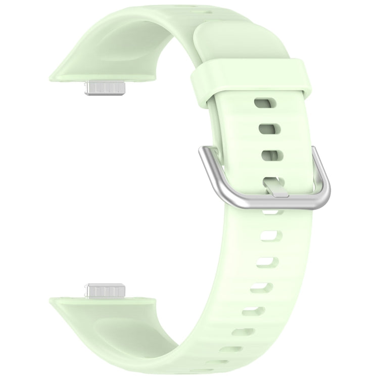For Huawei Watch Fit3 Silicone Soft Watch Band + Clear Watch Protective Case Set(Green)