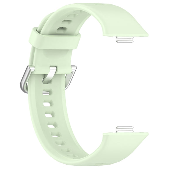For Huawei Watch Fit3 Silicone Soft Watch Band + Clear Watch Protective Case Set(Green)
