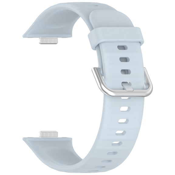 For Huawei Watch Fit3 Silicone Soft Watch Band + Clear Watch Protective Case Set(Light Blue)