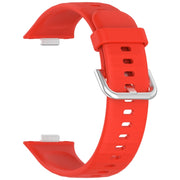 For Huawei Watch Fit3 Silicone Soft Watch Band + Clear Watch Protective Case Set(Red)