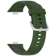 For Huawei Watch Fit3 Silicone Soft Watch Band + Clear Watch Protective Case Set(Army Green)