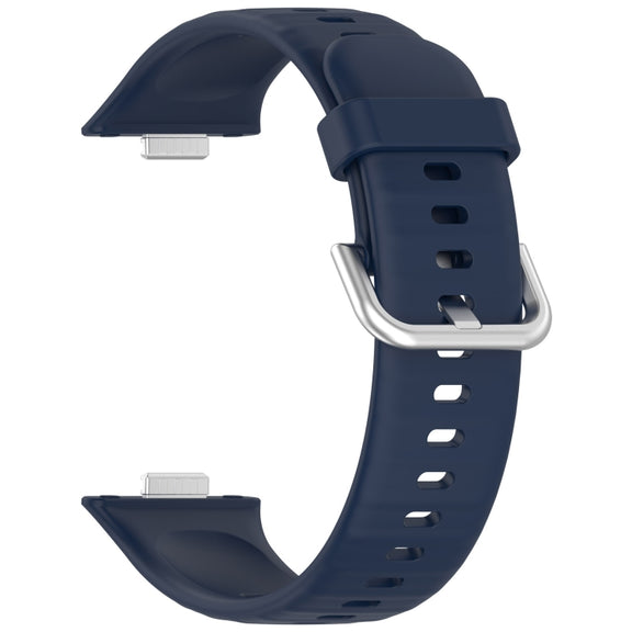 For Huawei Watch Fit3 Silicone Soft Watch Band + Clear Watch Protective Case Set(Midnight Blue)