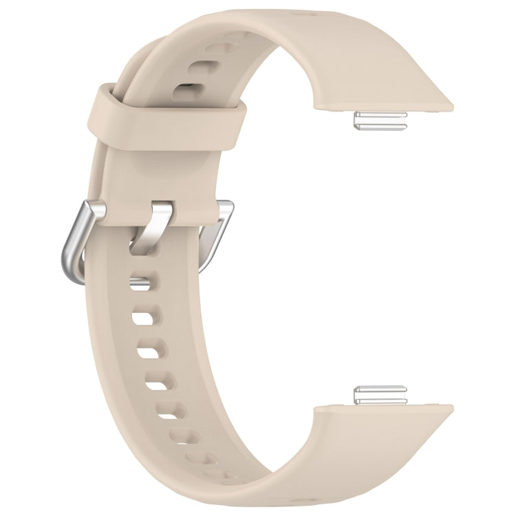 For Huawei Watch Fit3 Silicone Soft Watch Band + Clear Watch Protective Case Set(Ivory White)