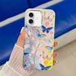 For iPhone 16 Plus Electroplating Laser Butterfly Phone Case(Blue Butterflies AB4) - iPhone 16 Plus Cases by PMC TechLife | Online Shopping South Africa | PMC TechLife | Buy Now Pay Later Mobicred