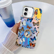 For iPhone 16 Electroplating Laser Butterfly Ring Holder Phone Case(Color Butterflies AB1) - iPhone 16 Cases by PMC TechLife | Online Shopping South Africa | PMC TechLife | Buy Now Pay Later Mobicred