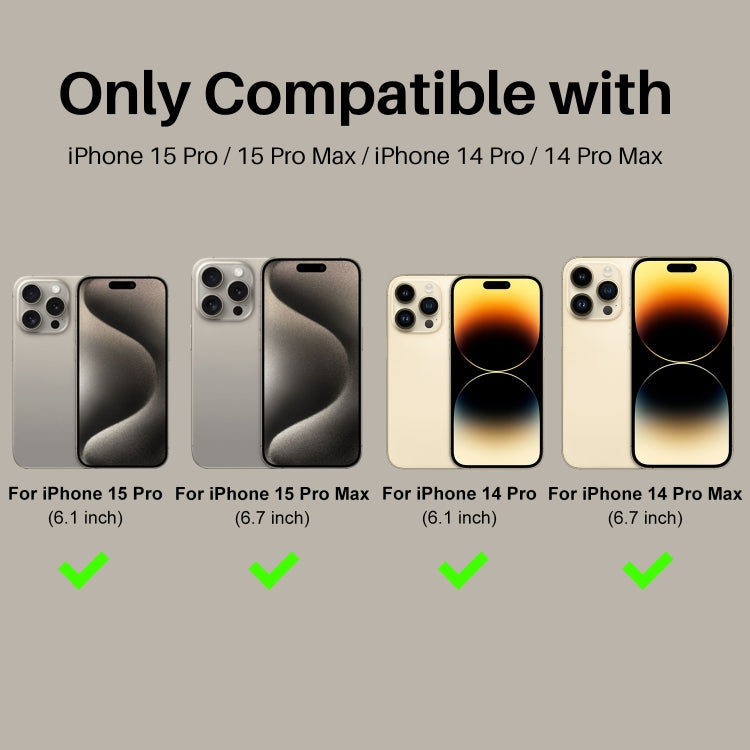 For iPhone 15 Pro / 15 Pro Max NORTHJO 2 Set 6pcs Camera Lens Protector Glitter Metal Ring Film(Natural)