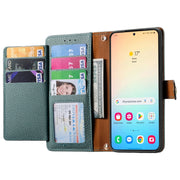 For Samsung Galaxy S25 5G Love Zipper Lanyard Leather Phone Case(Green)
