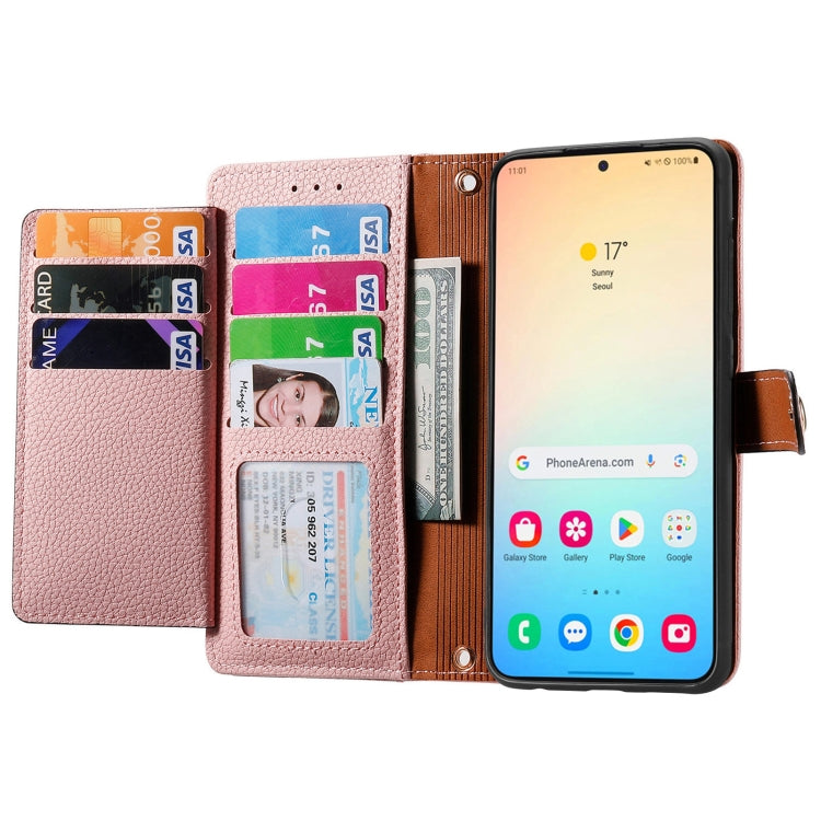 For Samsung Galaxy S25+ 5G Love Zipper Lanyard Leather Phone Case(Pink)