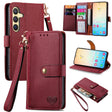 For Samsung Galaxy S25+ 5G Love Zipper Lanyard Leather Phone Case(Red) - Galaxy S25+ 5G Cases by PMC TechLife | Online Shopping South Africa | PMC TechLife | Buy Now Pay Later Mobicred