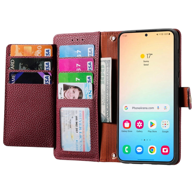 For Samsung Galaxy S25+ 5G Love Zipper Lanyard Leather Phone Case(Red)