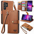 For Samsung Galaxy S25 Ultra 5G Love Zipper Lanyard Leather Phone Case(Brown) - Galaxy S25 Ultra 5G Cases by PMC TechLife | Online Shopping South Africa | PMC TechLife | Buy Now Pay Later Mobicred