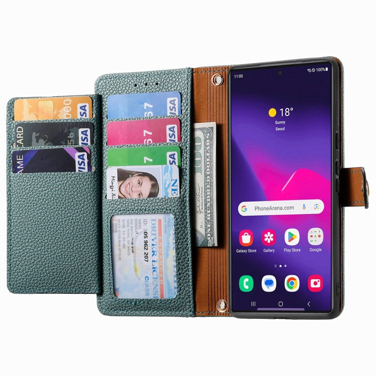 For Samsung Galaxy S25 Ultra 5G Love Zipper Lanyard Leather Phone Case(Green)