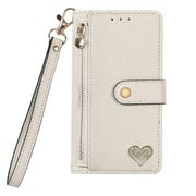 For Samsung Galaxy S25 Ultra 5G Love Zipper Lanyard Leather Phone Case(Gray)