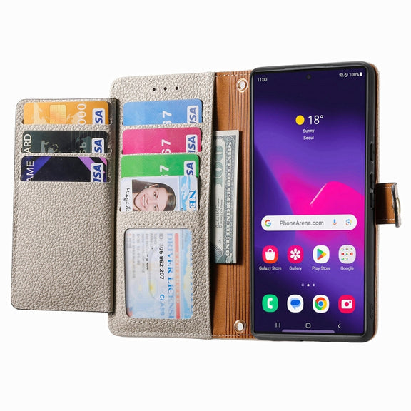 For Samsung Galaxy S25 Ultra 5G Love Zipper Lanyard Leather Phone Case(Gray)