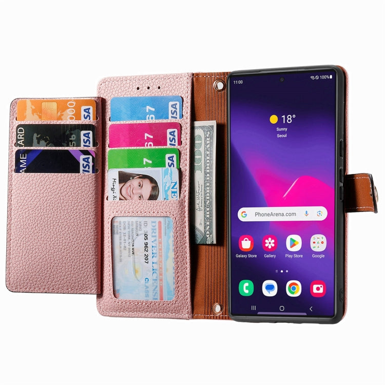 For Samsung Galaxy S25 Ultra 5G Love Zipper Lanyard Leather Phone Case(Pink)