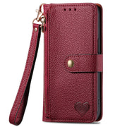 For Samsung Galaxy S25 Ultra 5G Love Zipper Lanyard Leather Phone Case(Red)