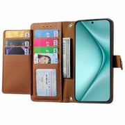 For Huawei Pura 70 Love Zipper Lanyard Leather Phone Case(Brown)