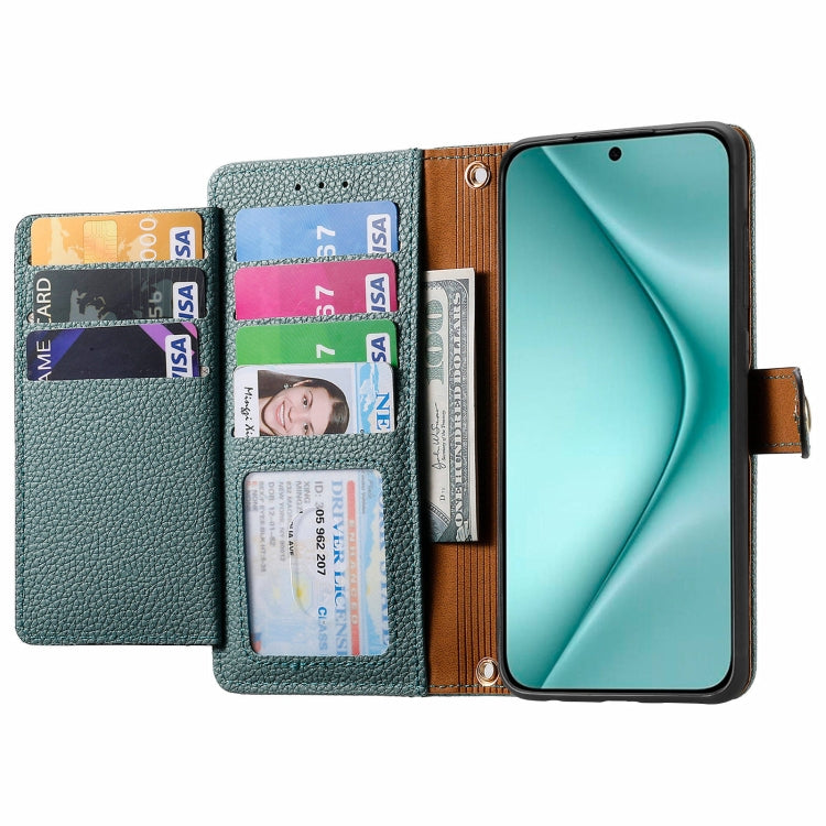 For Huawei Pura 70 Love Zipper Lanyard Leather Phone Case(Green)