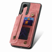 For Motorola Moto G 2024 Retro Leather Zipper Wallet Back Phone Case(Pink)