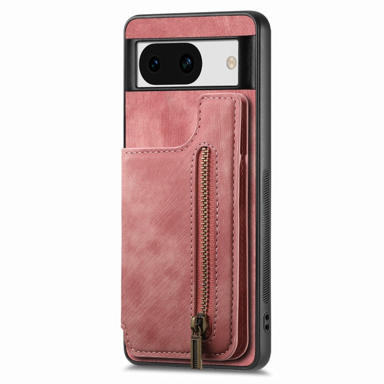For Google Pixel 9 Pro XL Retro Leather Zipper Wallet Back Phone Case(Pink) - free shipping - PMC TechLife - Order now!