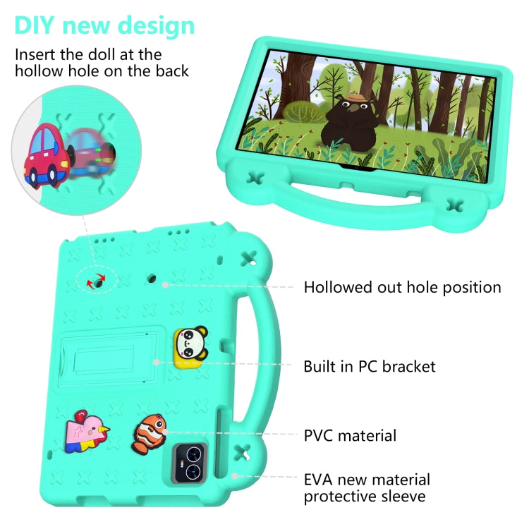 For Teclast M50 HD 10.1 / M50 Pro 10.1 2023 Handle Kickstand Children EVA Shockproof Tablet Case(Mint Green)