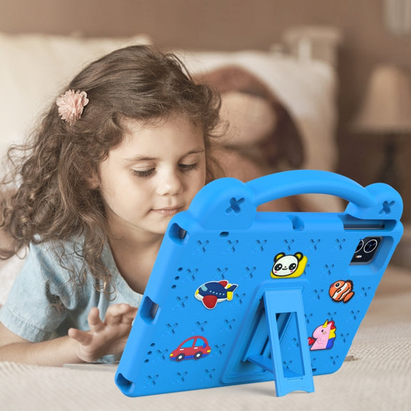 For Teclast M50 HD 10.1 / M50 Pro 10.1 2023 Handle Kickstand Children EVA Shockproof Tablet Case(Sky Blue)
