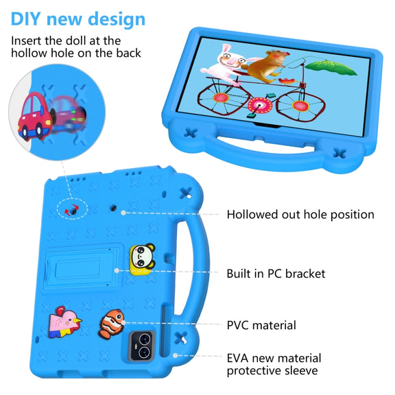 For Teclast M50 HD 10.1 / M50 Pro 10.1 2023 Handle Kickstand Children EVA Shockproof Tablet Case(Sky Blue)