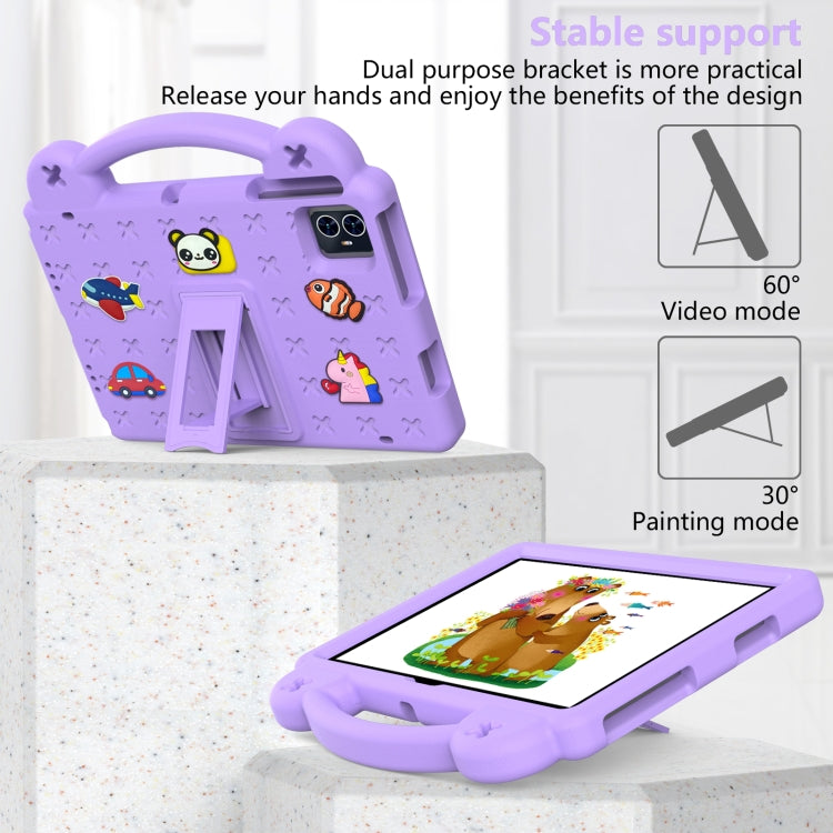 For Teclast M50 HD 10.1 / M50 Pro 10.1 2023 Handle Kickstand Children EVA Shockproof Tablet Case(Light Purple)