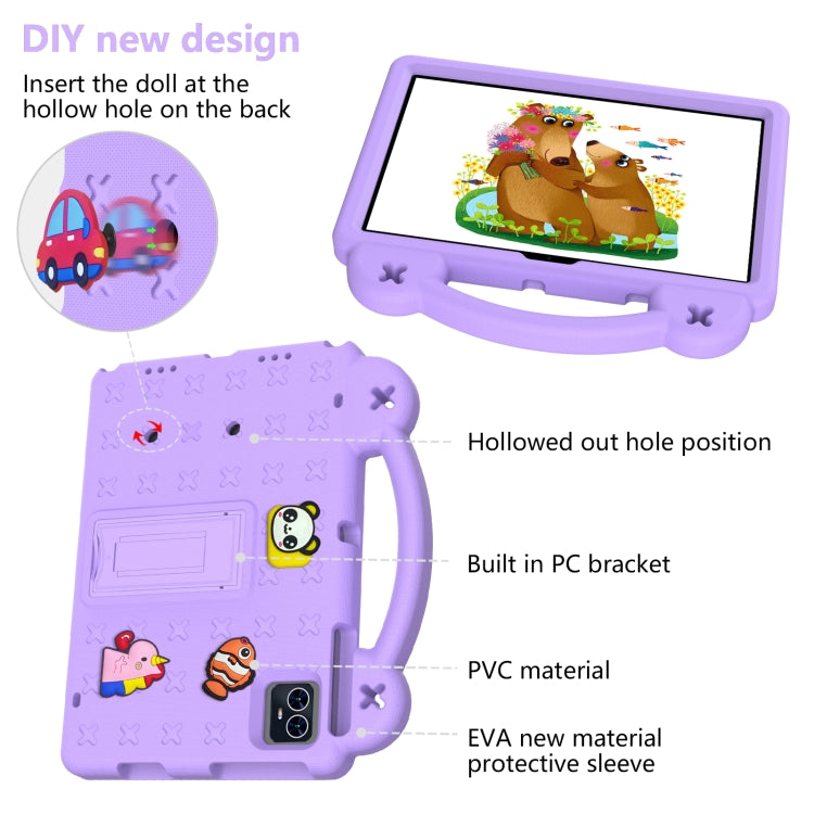 For Teclast M50 HD 10.1 / M50 Pro 10.1 2023 Handle Kickstand Children EVA Shockproof Tablet Case(Light Purple)