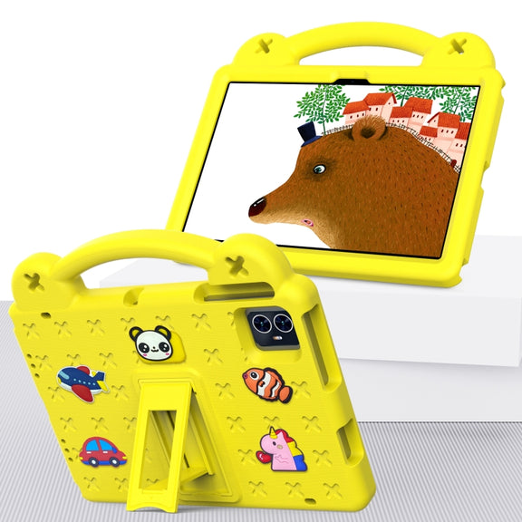 For Teclast M50 HD 10.1 / M50 Pro 10.1 2023 Handle Kickstand Children EVA Shockproof Tablet Case(Yellow)
