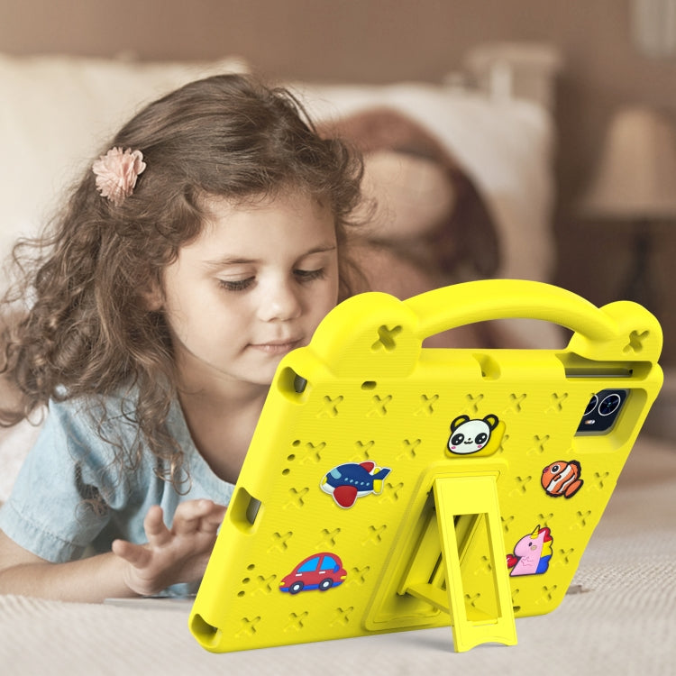 For Teclast M50 HD 10.1 / M50 Pro 10.1 2023 Handle Kickstand Children EVA Shockproof Tablet Case(Yellow)