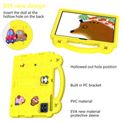 For Teclast M50 HD 10.1 / M50 Pro 10.1 2023 Handle Kickstand Children EVA Shockproof Tablet Case(Yellow)