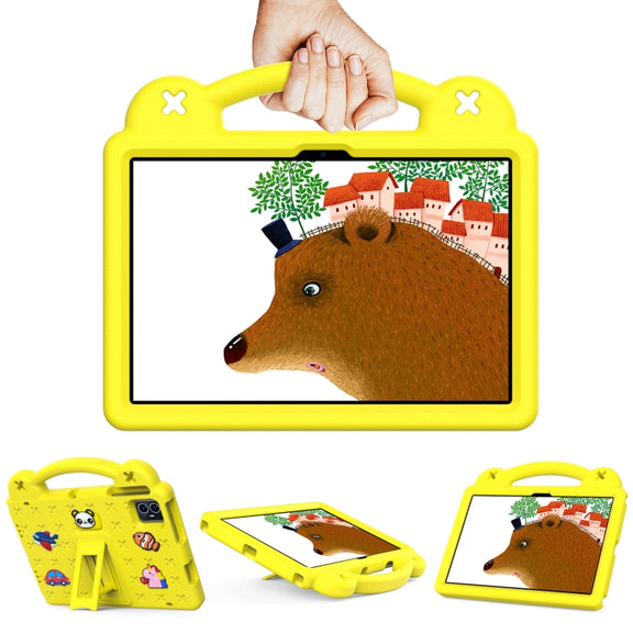 For Teclast M50 HD 10.1 / M50 Pro 10.1 2023 Handle Kickstand Children EVA Shockproof Tablet Case(Yellow)