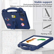 For Teclast M50 HD 10.1 / M50 Pro 10.1 2023 Handle Kickstand Children EVA Shockproof Tablet Case(Navy Blue)