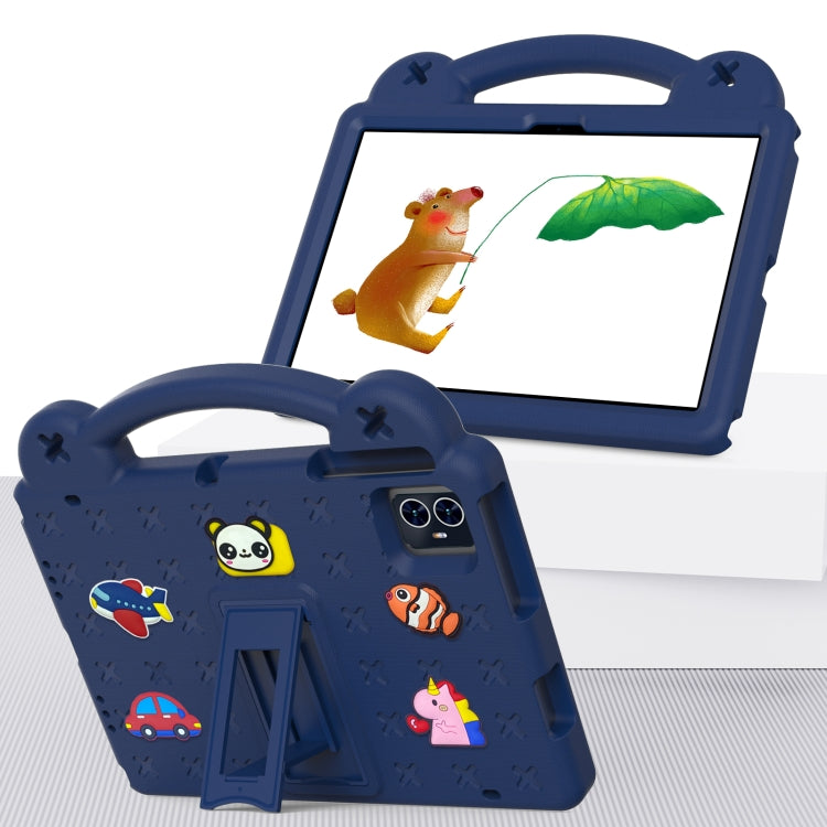 For Teclast M50 HD 10.1 / M50 Pro 10.1 2023 Handle Kickstand Children EVA Shockproof Tablet Case(Navy Blue)